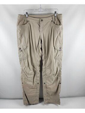 KUHL Pants Womens 14 Reg Beige Splash Roll Up Cargo Pants (36x31) 6065